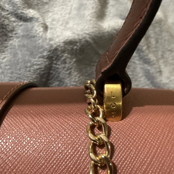 Lovcat Leather Purse Crossbody With Gold Chain & Hardware Pink Mauve - Picture 3 of 11